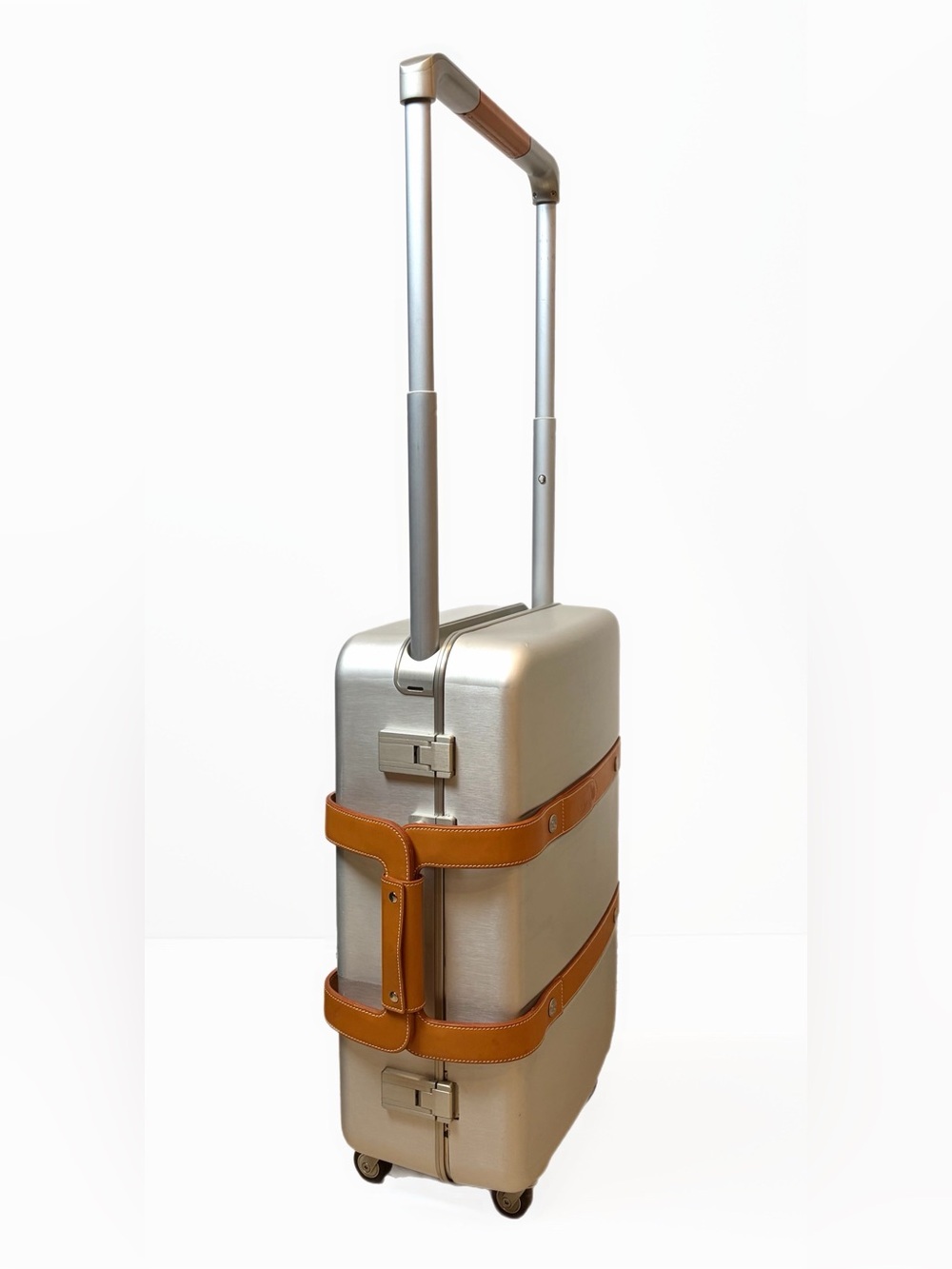 Hermès LTD ED Orion Aluminum & Vache Naturelle Spinner, Retractable Handle, Rare - Picture 3 of 17